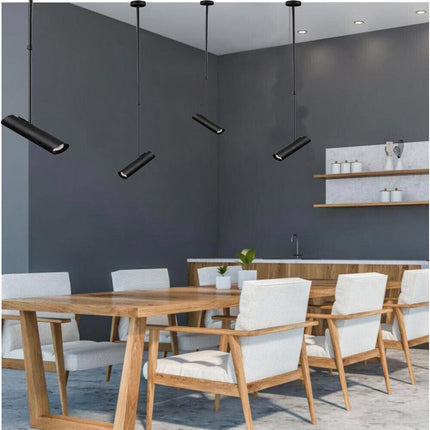 Lampadario portafaretto pendente a sospensione GU10 lampada a cilindro con asta regolabile per cucina isola decorativo - enzoled