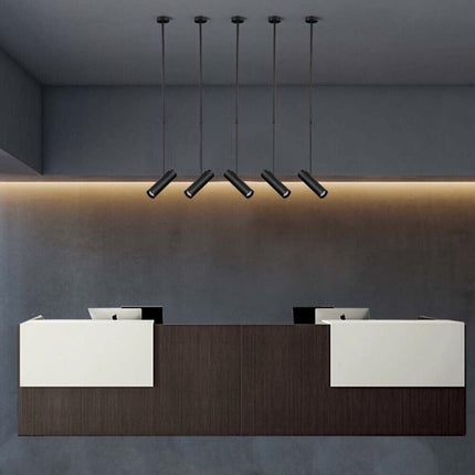 Lampadario portafaretto pendente a sospensione GU10 lampada a cilindro con asta regolabile per cucina isola decorativo - enzoled