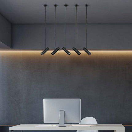 Lampadario portafaretto pendente a sospensione GU10 lampada a cilindro con asta regolabile per cucina isola decorativo - enzoled