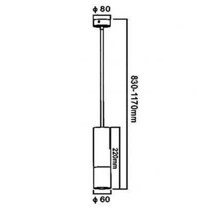 Lampadario portafaretto pendente a sospensione GU10 lampada a cilindro con asta regolabile per cucina isola decorativo - enzoled