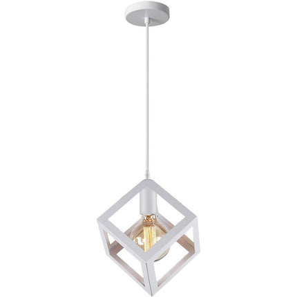 Lampadario da soffitto pendente a sospensione 3d stile geometrico forma triangolo cubo ovale bianco o nero E27 - enzoled