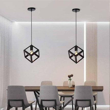 Lampadario da soffitto pendente a sospensione 3d stile geometrico forma triangolo cubo ovale bianco o nero E27 - enzoled