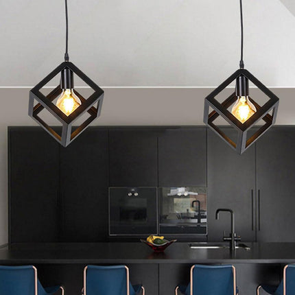 Lampadario da soffitto pendente a sospensione 3d stile geometrico forma triangolo cubo ovale bianco o nero E27 - enzoled