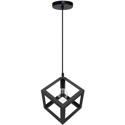 Lampadario da soffitto pendente a sospensione 3d stile geometrico forma triangolo cubo ovale bianco o nero E27 - enzoled