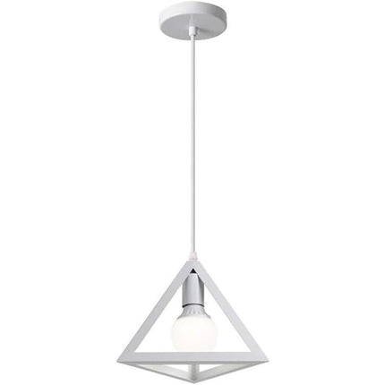 Lampadario da soffitto pendente a sospensione 3d stile geometrico forma triangolo cubo ovale bianco o nero E27 - enzoled