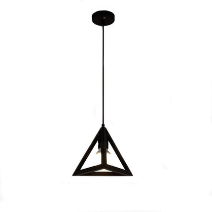 Lampadario da soffitto pendente a sospensione 3d stile geometrico forma triangolo cubo ovale bianco o nero E27 - enzoled