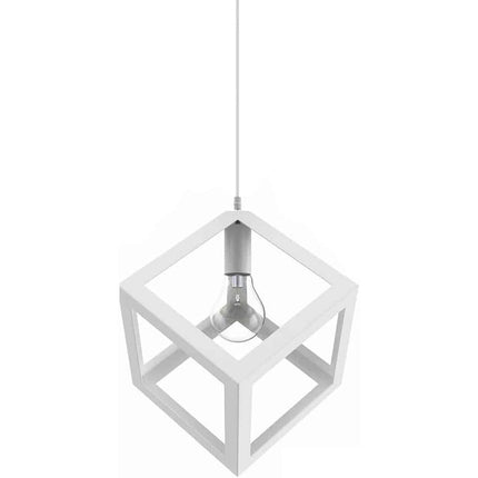 Lampadario da soffitto pendente a sospensione 3d stile geometrico forma triangolo cubo ovale bianco o nero E27 - enzoled
