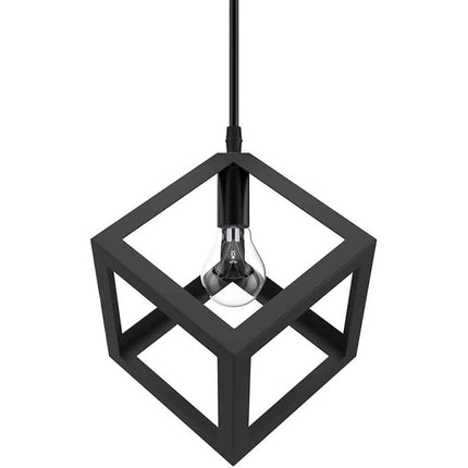 Lampadario da soffitto pendente a sospensione 3d stile geometrico forma triangolo cubo ovale bianco o nero E27 - enzoled