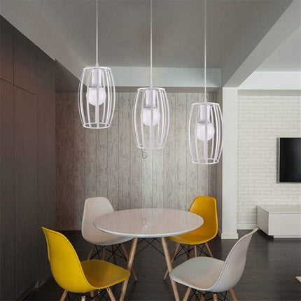 Lampadario da soffitto pendente a sospensione 3d stile geometrico forma triangolo cubo ovale bianco o nero E27 - enzoled