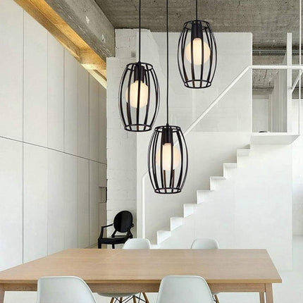 Lampadario da soffitto pendente a sospensione 3d stile geometrico forma triangolo cubo ovale bianco o nero E27 - enzoled
