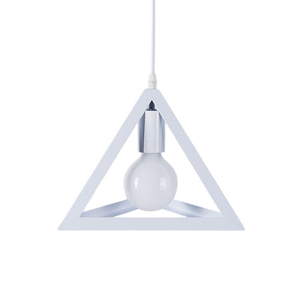 Lampadario da soffitto pendente a sospensione 3d stile geometrico forma triangolo cubo ovale bianco o nero E27 - enzoled
