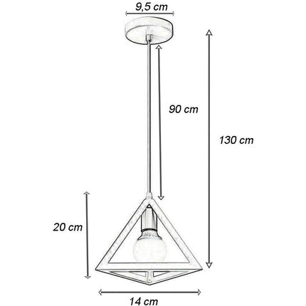 Lampadario da soffitto pendente a sospensione 3d stile geometrico forma triangolo cubo ovale bianco o nero E27 - enzoled