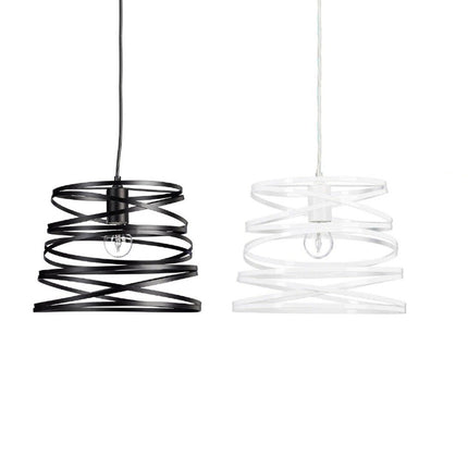 Lampadario a sospensione da soffitto con paralume in metallo a vortice traforato design contemporaneo moderno lampada da soffitto - enzoled