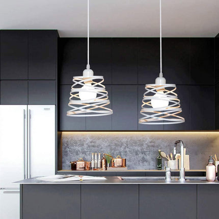 Lampadario a sospensione da soffitto con paralume in metallo a vortice traforato design contemporaneo moderno lampada da soffitto - enzoled