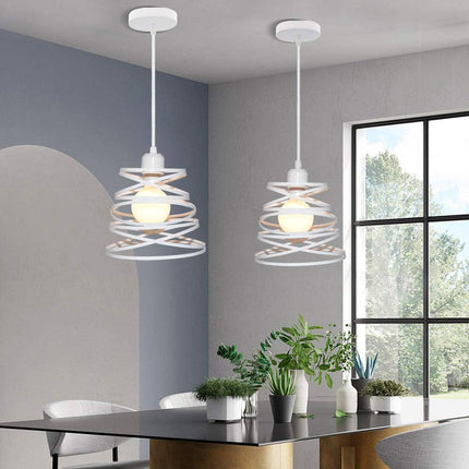 Lampadario a sospensione da soffitto con paralume in metallo a vortice traforato design contemporaneo moderno lampada da soffitto - enzoled