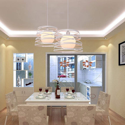 Lampadario a sospensione da soffitto con paralume in metallo a vortice traforato design contemporaneo moderno lampada da soffitto - enzoled