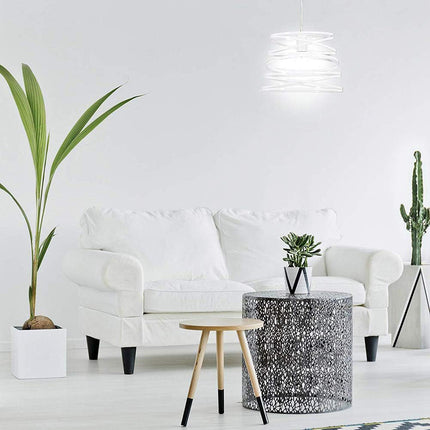 Lampadario a sospensione da soffitto con paralume in metallo a vortice traforato design contemporaneo moderno lampada da soffitto - enzoled