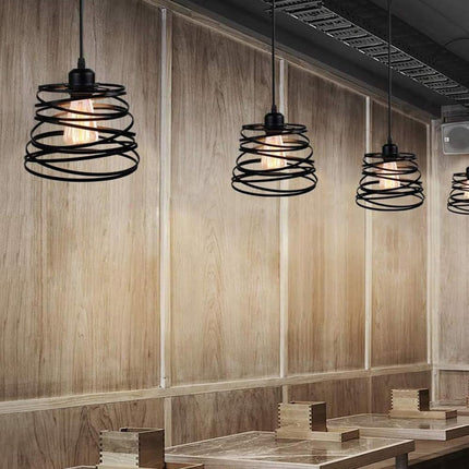 Lampadario a sospensione da soffitto con paralume in metallo a vortice traforato design contemporaneo moderno lampada da soffitto - enzoled