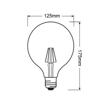 Lampadina led a filamento stile vintage antico 12 watt attacco e27 ambrato globo g125 sfera a luce calda 2600k risparmio energetico 1300 lumen - enzoled