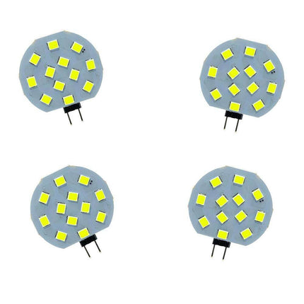 Set 4 Lampadina tonda a piastra 12 led g4 2 watt lampada slim tonda luce fredda 6500k calda 3000k naturale 4000k - enzoled