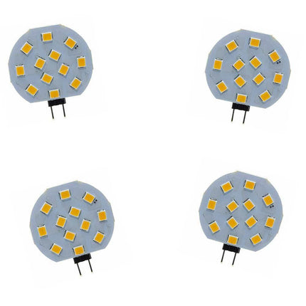 Set 4 Lampadina tonda a piastra 12 led g4 2 watt lampada slim tonda luce fredda 6500k calda 3000k naturale 4000k - enzoled