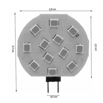 Set 4 Lampadina tonda a piastra 12 led g4 2 watt lampada slim tonda luce fredda 6500k calda 3000k naturale 4000k - enzoled