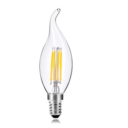 Lampadina in vetro a led a filamento 4 watt colpo di vento E14 luce fredda 6500k calda 3000l naturale 4000k - enzoled