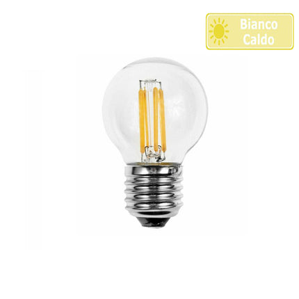 Lampadina led a filamento 4 watt g45 attacco e27 sfera in vetro luce fredda 6500k calda 3000k naturale 4000k - enzoled