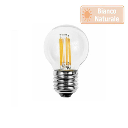Lampadina led a filamento 4 watt g45 attacco e27 sfera in vetro luce fredda 6500k calda 3000k naturale 4000k - enzoled