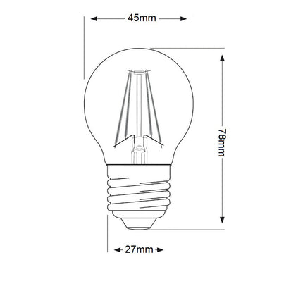 Lampadina led a filamento 4 watt g45 attacco e27 sfera in vetro luce fredda 6500k calda 3000k naturale 4000k - enzoled