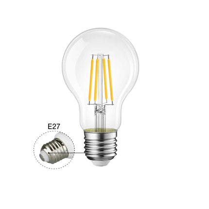 Lampadina led a filamento A60 8 watt sfera E27 luce fredda 6500k  calda 2700k naturale 4000k - enzoled