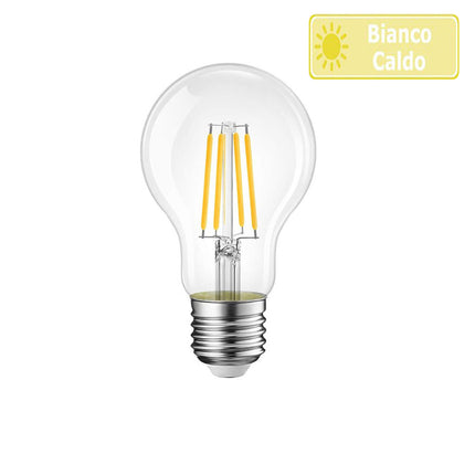 Lampadina led a filamento A60 8 watt sfera E27 luce fredda 6500k  calda 2700k naturale 4000k - enzoled