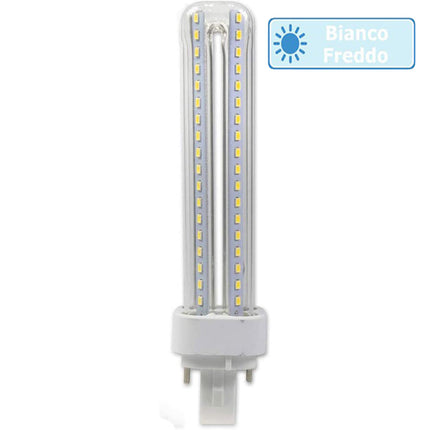 Lampadina led tubolare attacco G24 15 Watt 2pin luce fredda 6500k calda 3000k naturale 4000k risparmio - enzoled