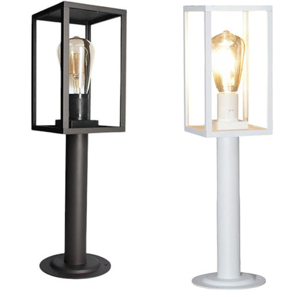 Lampione da giardino 48 cm lampioncino da terra per vialetti bianco o nero con attacco E27 IP44 - enzoled
