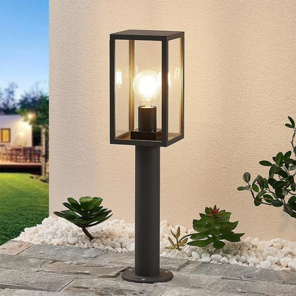 Lampione da giardino 48 cm lampioncino da terra per vialetti bianco o nero con attacco E27 IP44 - enzoled