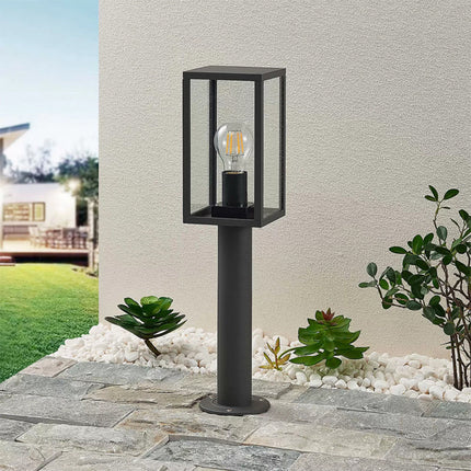 Lampione da giardino 48 cm lampioncino da terra per vialetti bianco o nero con attacco E27 IP44 - enzoled