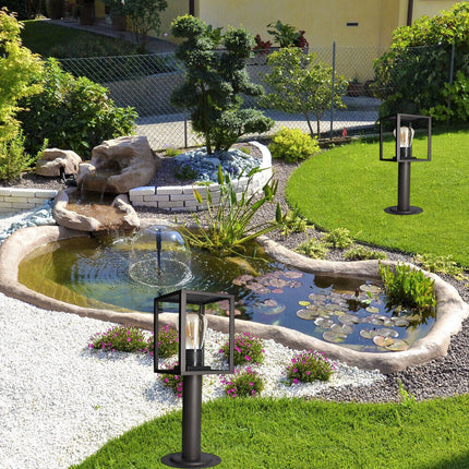 Lampione da giardino 48 cm lampioncino da terra per vialetti bianco o nero con attacco E27 IP44 - enzoled