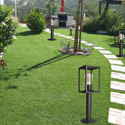 Lampione da giardino 48 cm lampioncino da terra per vialetti bianco o nero con attacco E27 IP44 - enzoled