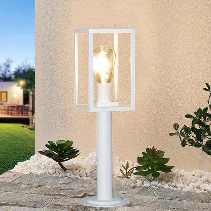 Lampione da giardino 48 cm lampioncino da terra per vialetti bianco o nero con attacco E27 IP44 - enzoled