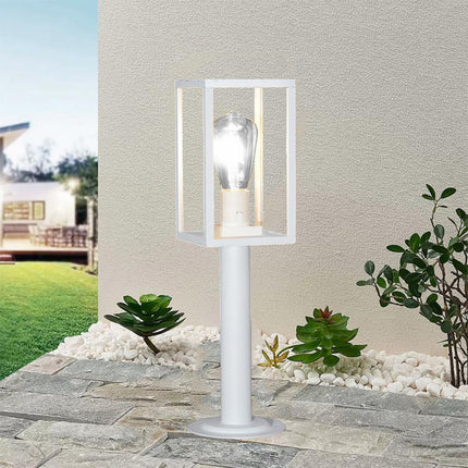 Lampione da giardino 48 cm lampioncino da terra per vialetti bianco o nero con attacco E27 IP44 - enzoled