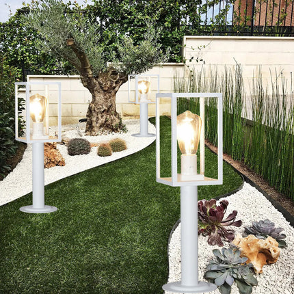 Lampione da giardino 48 cm lampioncino da terra per vialetti bianco o nero con attacco E27 IP44 - enzoled