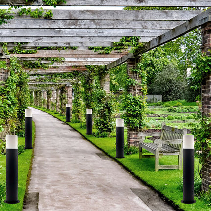 Lampione da giardino moderno 44 cm lampioncino da terra bianco o grigio per vialetti illuminazione per esterno con attacco E27 IP44 - enzoled