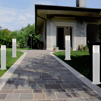 Lampione da giardino moderno 44 cm lampioncino da terra bianco o grigio per vialetti illuminazione per esterno con attacco E27 IP44 - enzoled