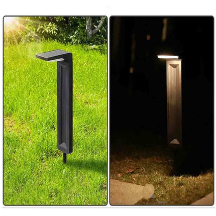 Lampione con picchetto e pannello solare 30 led lampada da giardino 6 watt sensore crepuscolare impermeabile IP65 - enzoled