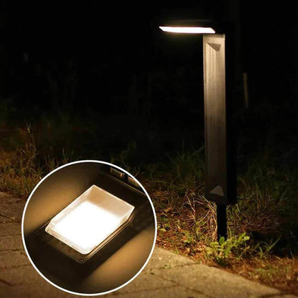 Lampione con picchetto e pannello solare 30 led lampada da giardino 6 watt sensore crepuscolare impermeabile IP65 - enzoled