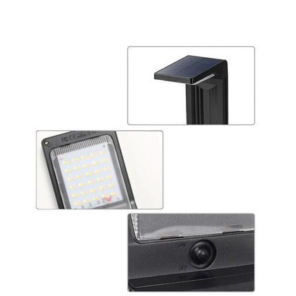 Lampione con picchetto e pannello solare 30 led lampada da giardino 6 watt sensore crepuscolare impermeabile IP65 - enzoled