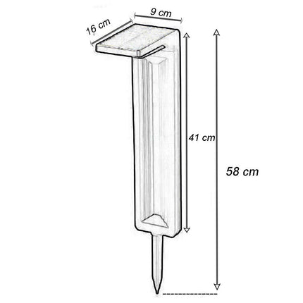 Lampione con picchetto e pannello solare 30 led lampada da giardino 6 watt sensore crepuscolare impermeabile IP65 - enzoled