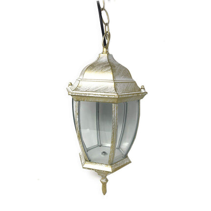 Lanterna sospesa a tenuta stagna da soffitto attacco e27 lampada da giardino retrò per esterno a sospensione con catena - enzoled
