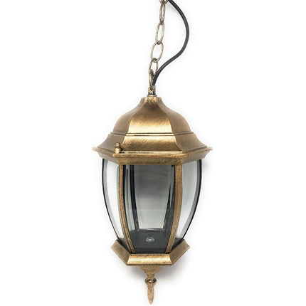 Lanterna sospesa a tenuta stagna da soffitto attacco e27 lampada da giardino retrò per esterno a sospensione con catena - enzoled