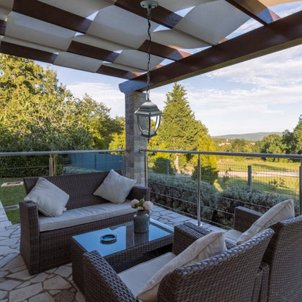 Lanterna sospesa a tenuta stagna da soffitto attacco e27 lampada da giardino retrò per esterno a sospensione con catena - enzoled